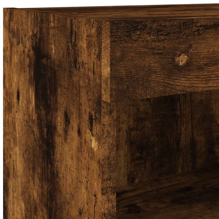 tv-borde med LED-lys 2 stk. 80x30x30 cm røget egetræsfarve