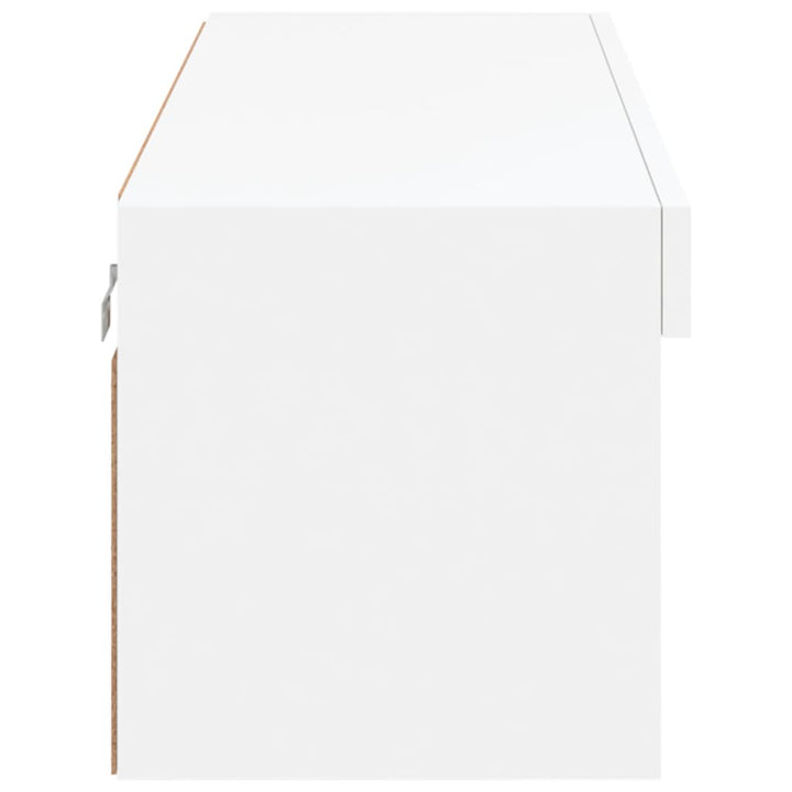 tv-bord med LED-lys 100x30x30 cm hvid