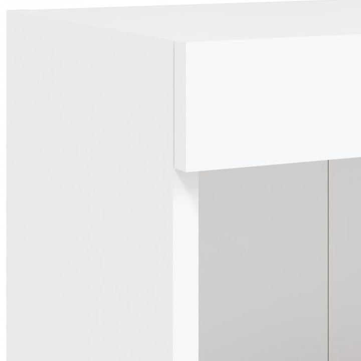 tv-bord med LED-lys 100x30x30 cm hvid