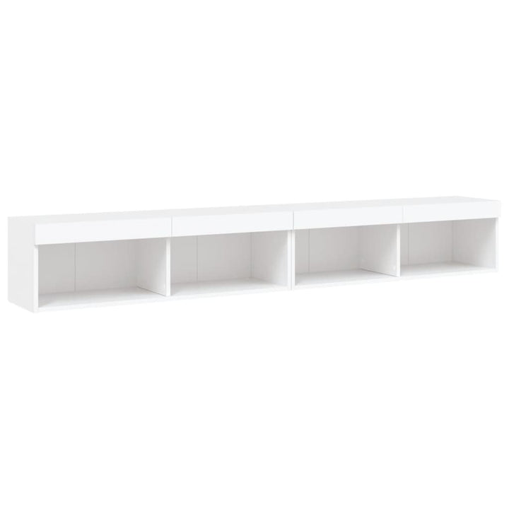tv-borde 2 stk. med LED-lys 100x30x30 cm hvid