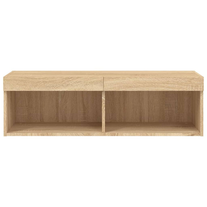 tv-bord med LED-lys 100x30x30 cm sonoma-eg