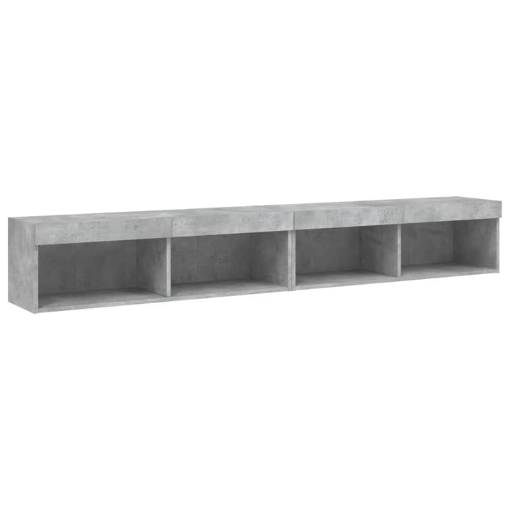 tv-borde 2 stk. med LED-lys 100x30x30 cm betongrå