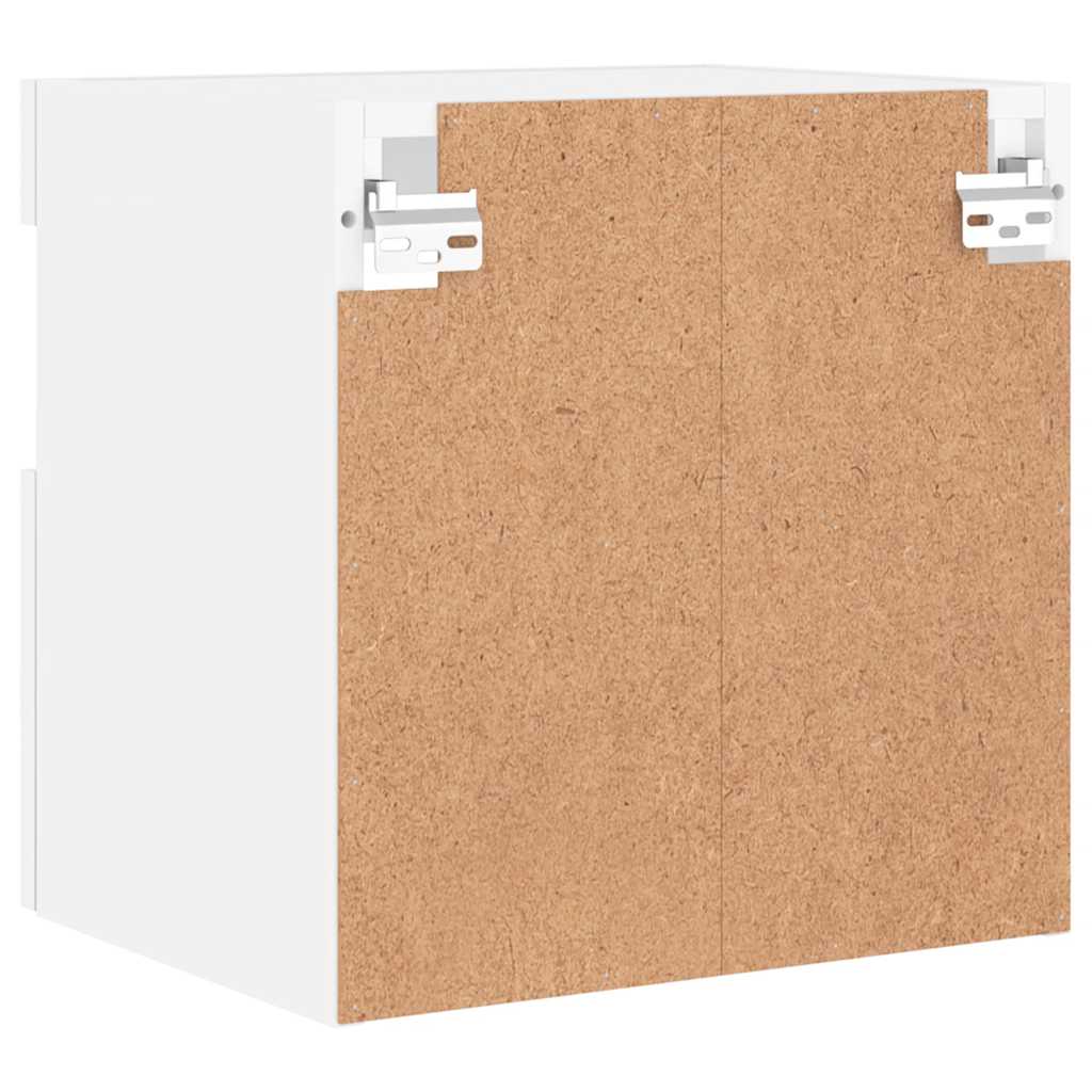 væghængte tv-borde 2 stk. med LED-lys 40x30x40 cm hvid