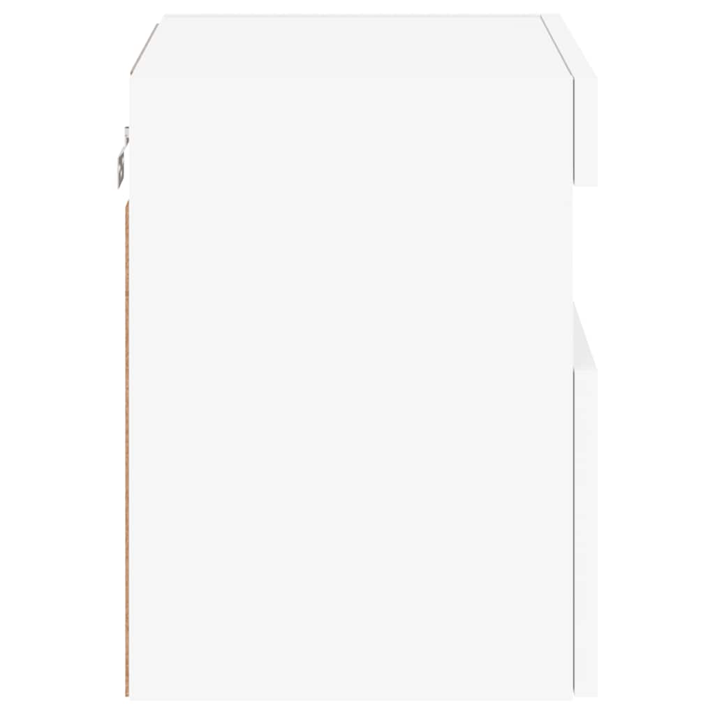 væghængte tv-borde 2 stk. med LED-lys 40x30x40 cm hvid