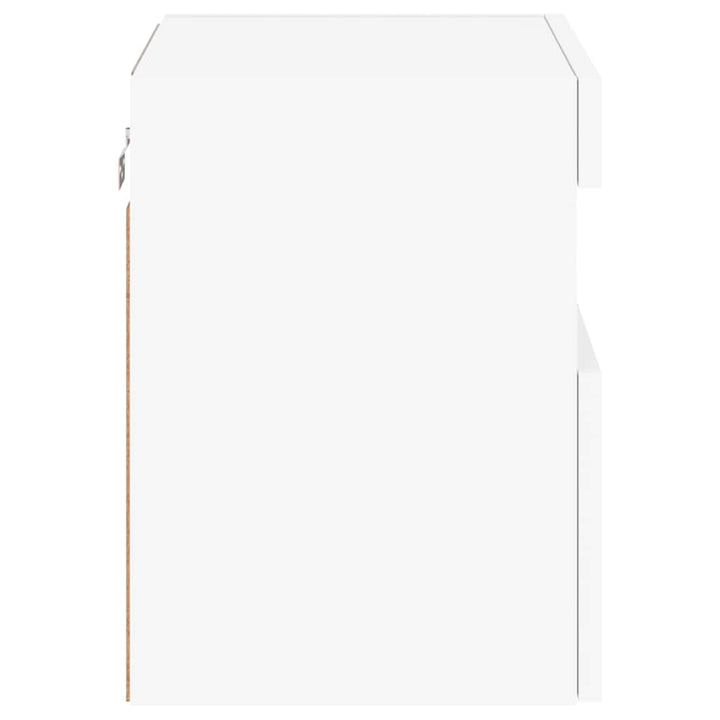 væghængte tv-borde 2 stk. med LED-lys 40x30x40 cm hvid