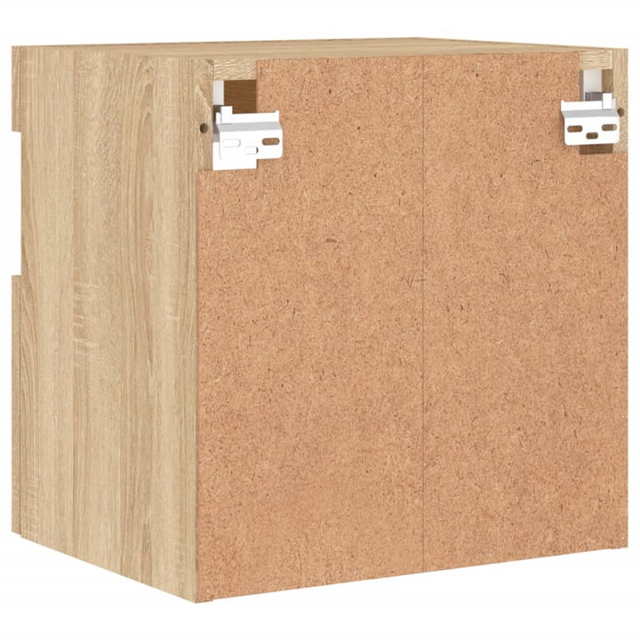 væghængte tv-borde 2 stk. med LED-lys 40x30x40 cm sonoma-eg