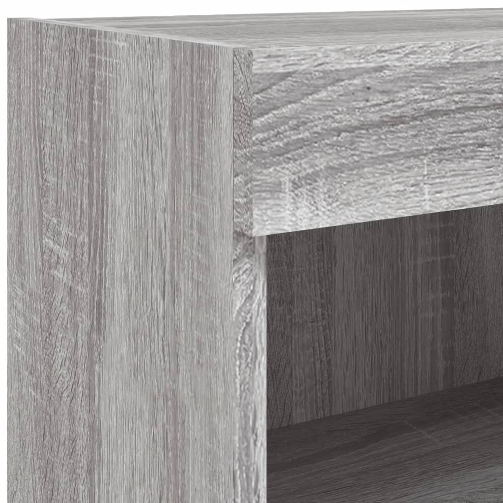 væghængte tv-borde 2 stk. med LED-lys 60x30x40 cm grå sonoma-eg