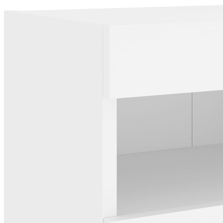 væghængt tv-bord med LED-lys 80x30x40 cm hvid