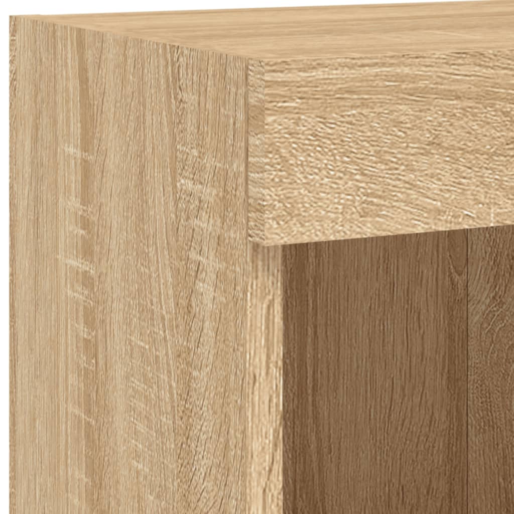 væghængt tv-bord med LED-lys 100x30x40 cm sonoma-eg