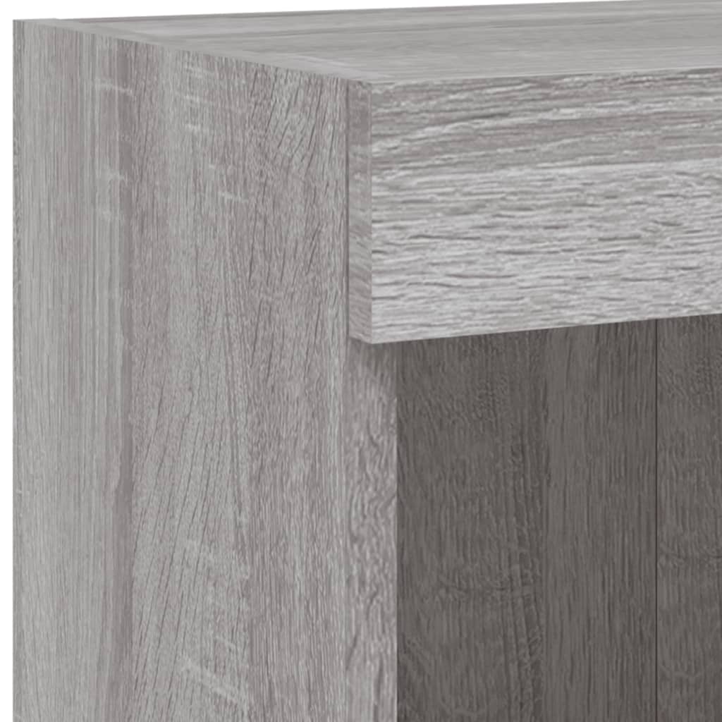 væghængt tv-bord med LED-lys 100x30x40 cm grå sonoma-eg