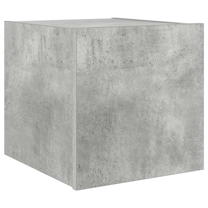 væghængt tv-bord med LED-lys 30,5x35x30 cm betongrå