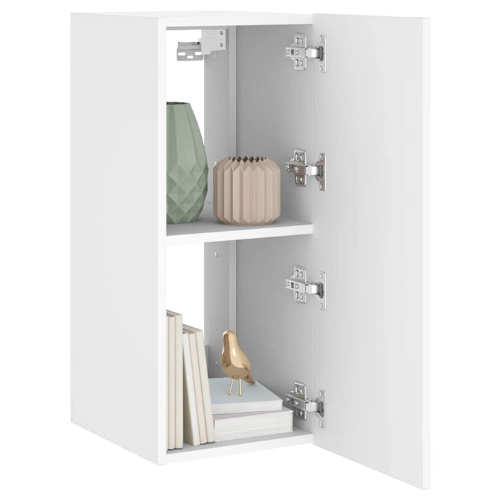 væghængt tv-bord med LED-lys 30,5x35x70 hvid