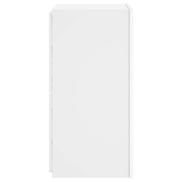 væghængt tv-bord med LED-lys 30,5x35x70 hvid