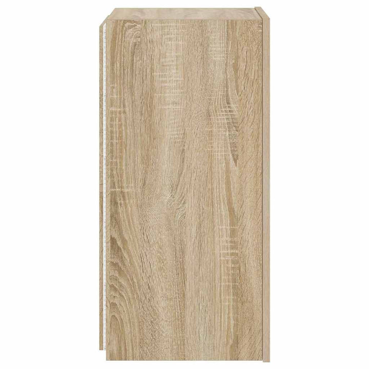 væghængt tv-bord med LED-lys 30,5x35x70 cm sonoma-eg