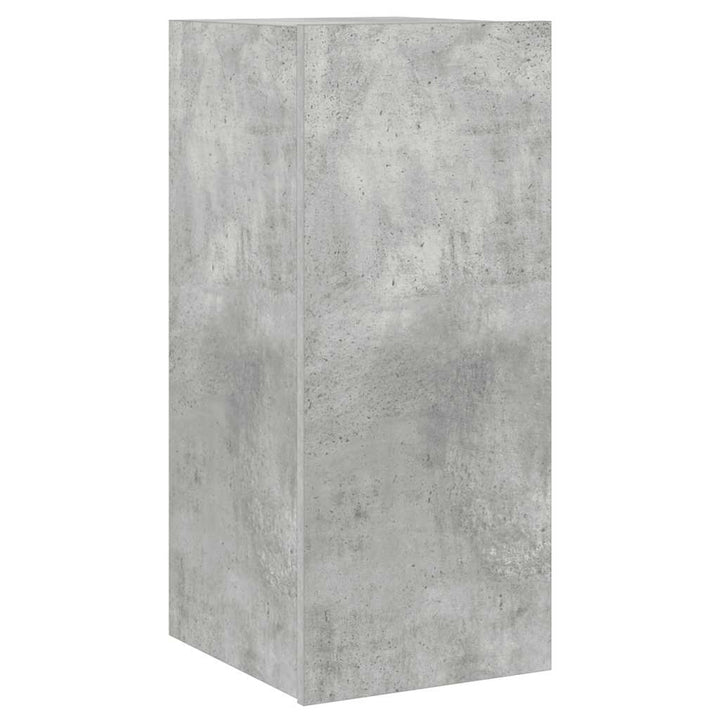 væghængt tv-bord med LED-lys 30,5x35x70 cm betongrå