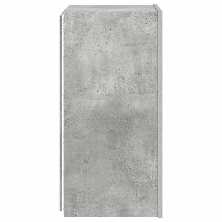væghængt tv-bord med LED-lys 30,5x35x70 cm betongrå