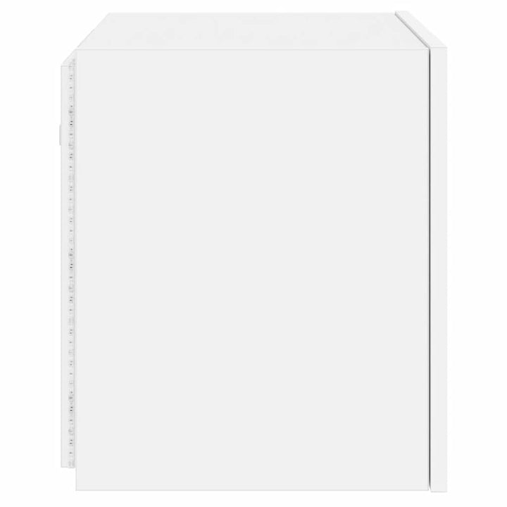væghængt tv-bord med LED-lys 40,5x35x40 hvid