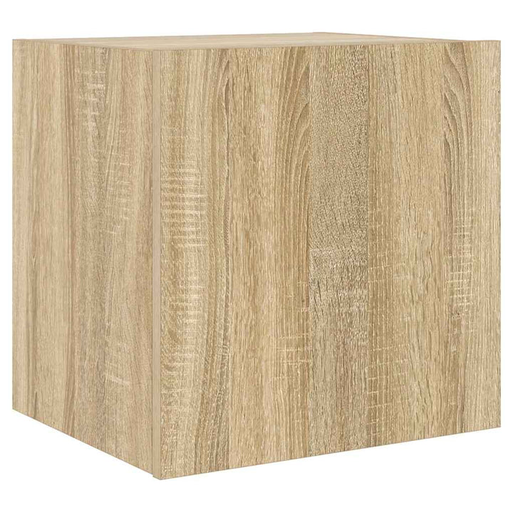 væghængt tv-bord med LED-lys 40,5x35x40 cm sonoma-eg