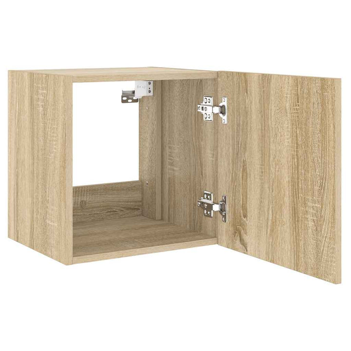 væghængte tv-borde 2 stk. med LED-lys 40,5x35x40 cm sonoma-eg