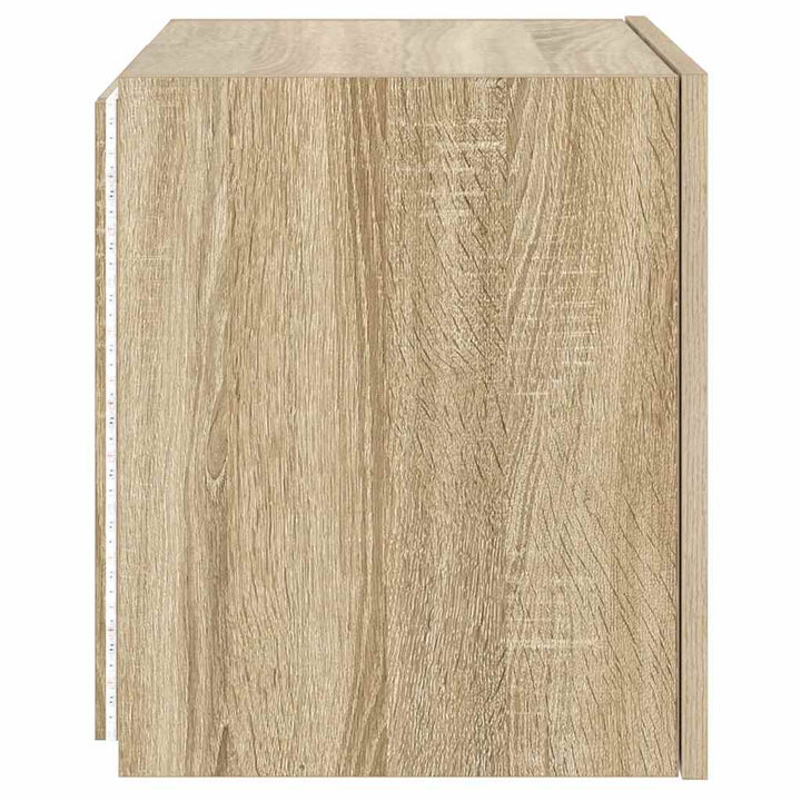 væghængte tv-borde 2 stk. med LED-lys 40,5x35x40 cm sonoma-eg