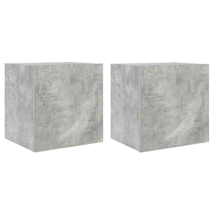 væghængte tv-borde 2 stk. med LED-lys 40,5x35x40 cm betongrå