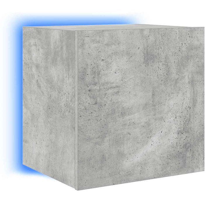 væghængte tv-borde 2 stk. med LED-lys 40,5x35x40 cm betongrå