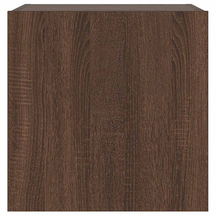 væghængte tv-borde 2 stk. med LED-lys 40,5x35x40 cm brunt eg