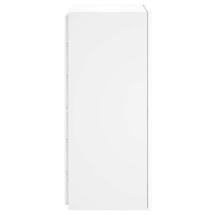 væghængt tv-bord med LED-lys 40,5x35x80 cm hvid