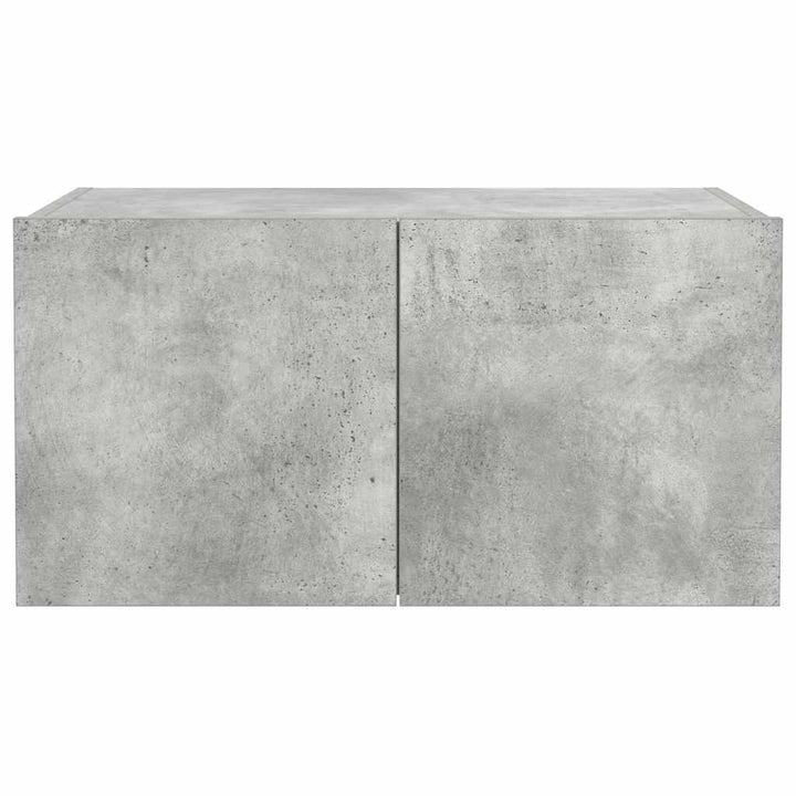 væghængt tv-bord med LED-lys 60x35x31 cm betongrå
