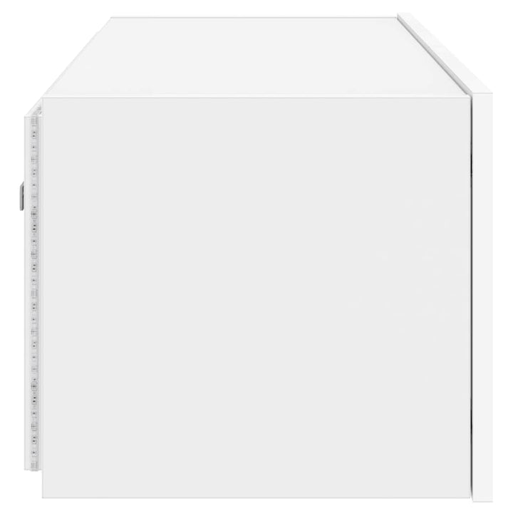 væghængt tv-bord med LED-lys 80x35x31 cm hvid