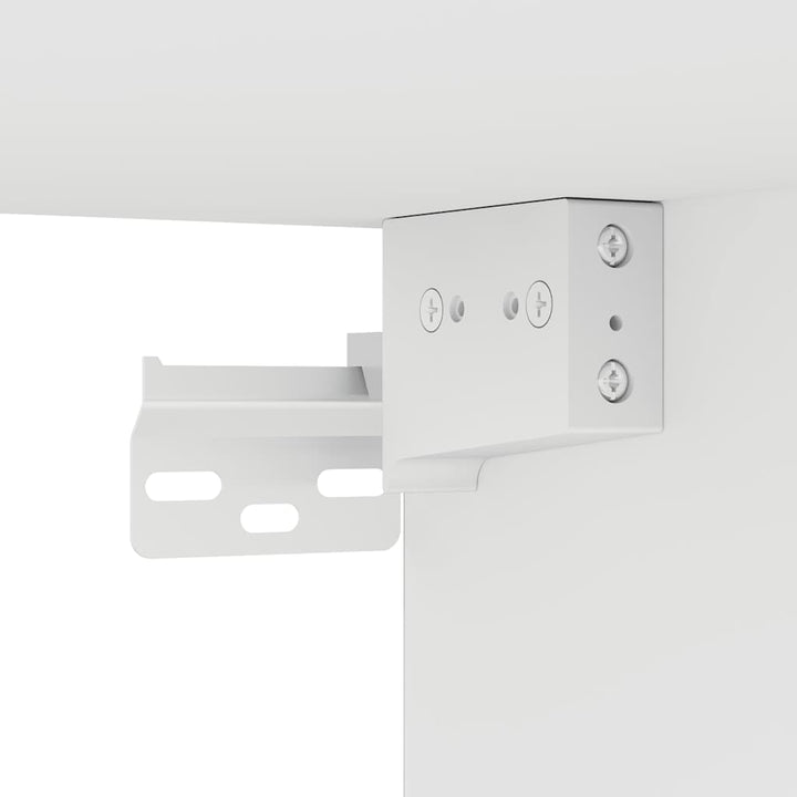 væghængte tv-borde 2 stk. med LED-lys 80x35x31 cm hvid