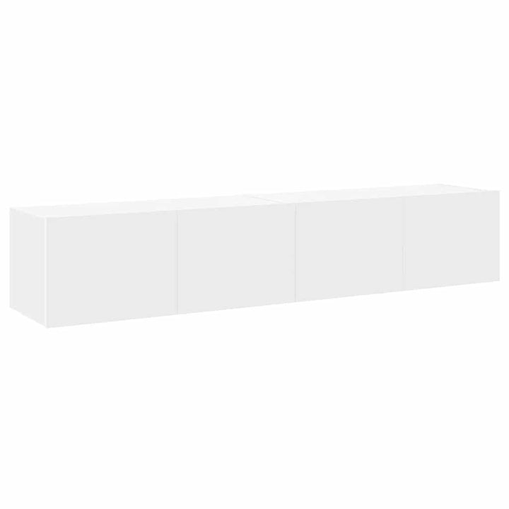 væghængte tv-borde 2 stk. med LED-lys 80x35x31 cm hvid