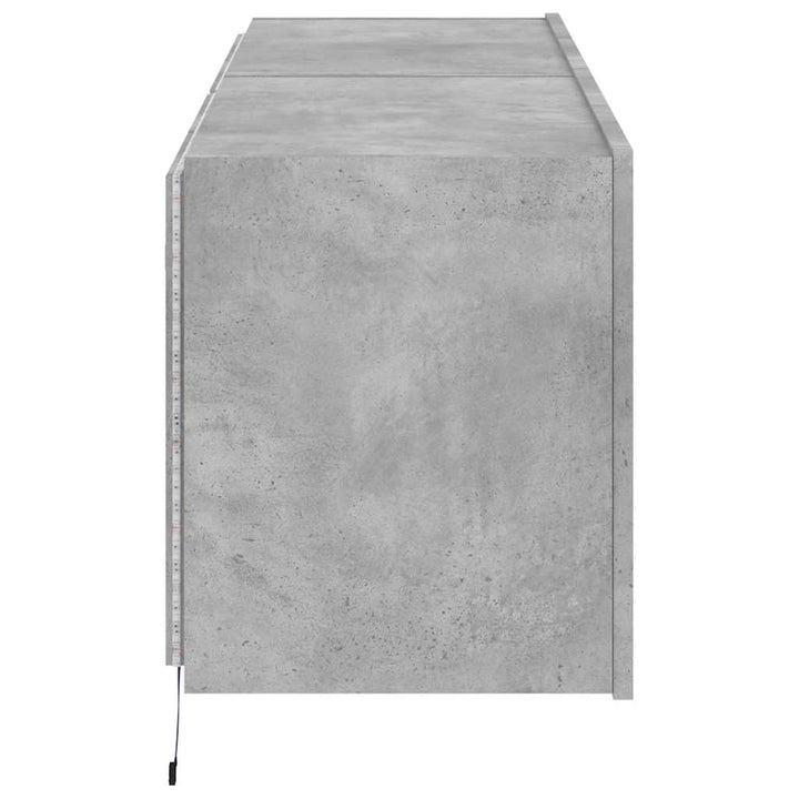 væghængte tv-borde 2 stk. med LED-lys 60x35x41 cm betongrå