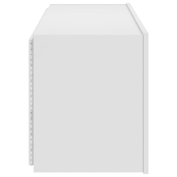 væghængt tv-bord med LED-lys 100x35x41 hvid