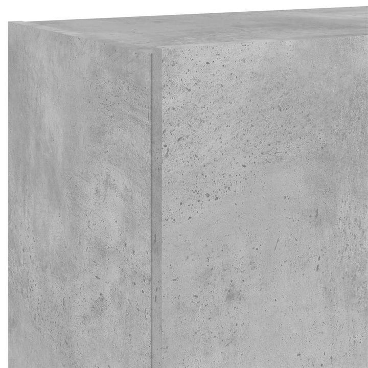 væghængt tv-bord med LED-lys 100x35x41 cm betongrå