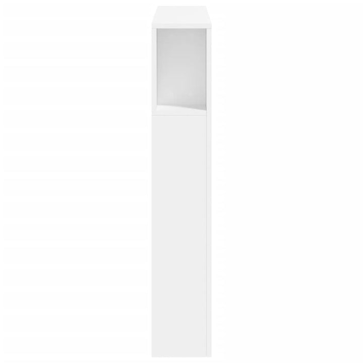 sengegavl med LED-lys 100x18,5x103,5 cm konstrueret træ hvid