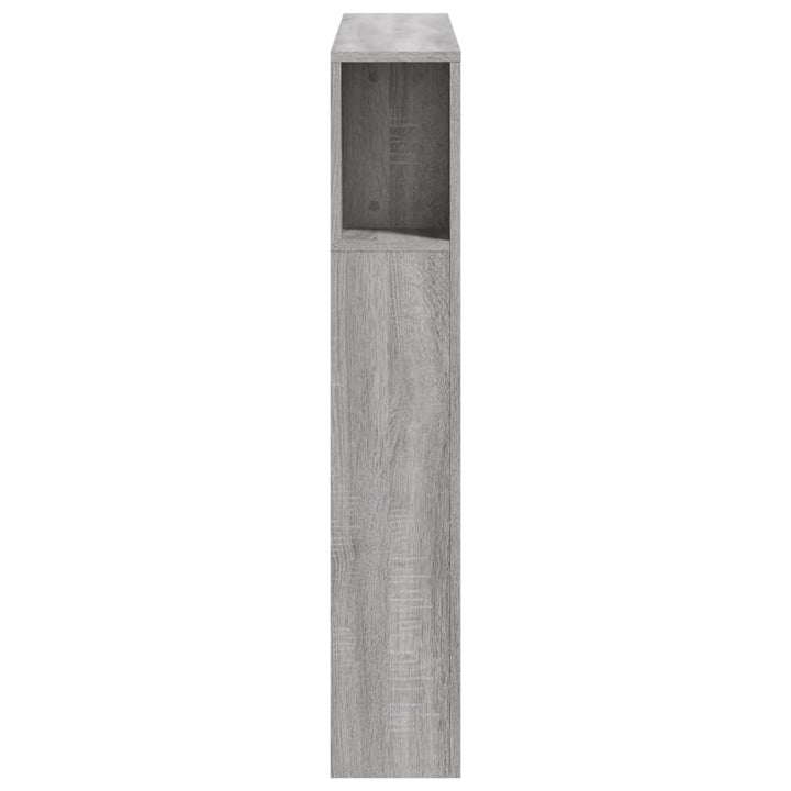 sengegavl 100x18,5x103,5 cm LED-lys konstrueret træ grå sonoma