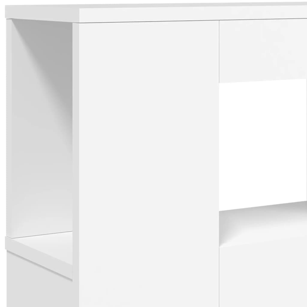 sengegavl med LED-lys 120x18,5x103,5 cm konstrueret træ hvid