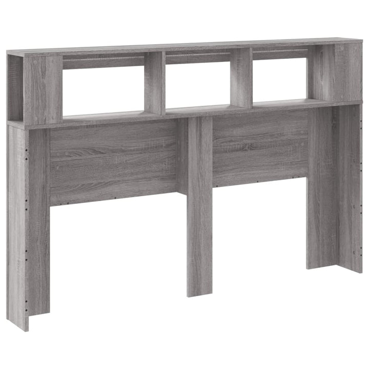 sengegavl 160x18,5x103,5 cm LED-lys konstrueret træ grå sonoma
