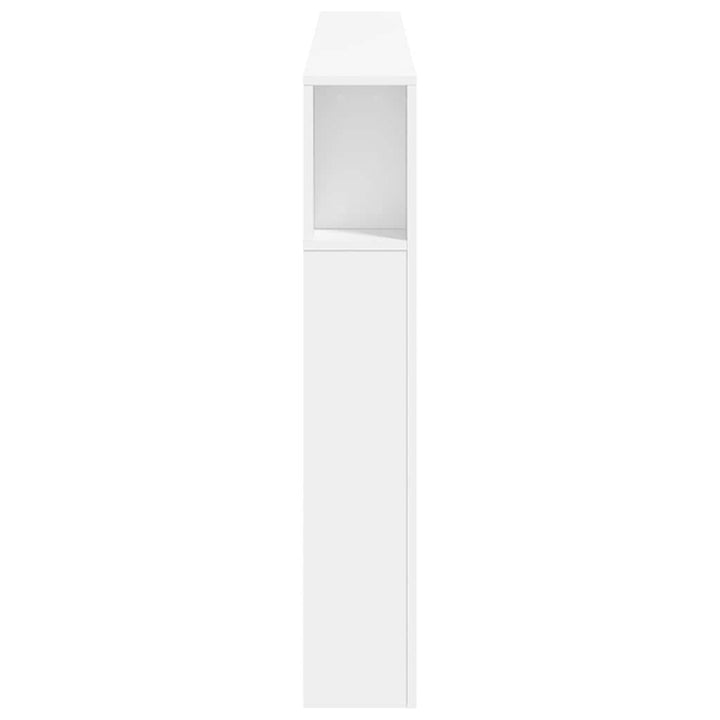 sengegavl med LED-lys 180x18,5x103,5 cm konstrueret træ hvid