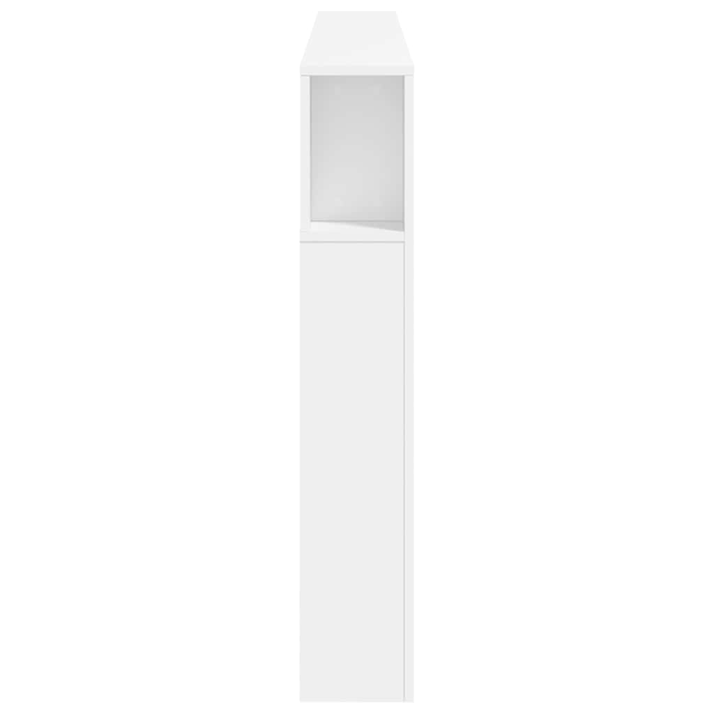 sengegavl med LED-lys 200x18,5x103,5 cm konstrueret træ hvid