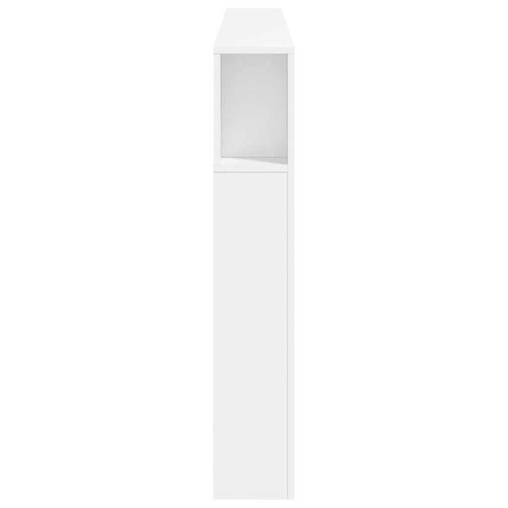 sengegavl med LED-lys 200x18,5x103,5 cm konstrueret træ hvid