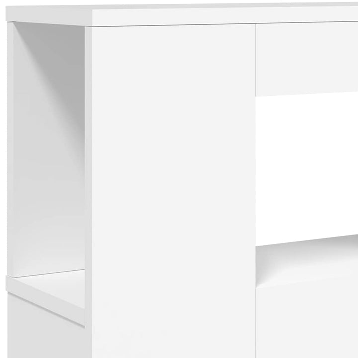 sengegavl med LED-lys 200x18,5x103,5 cm konstrueret træ hvid