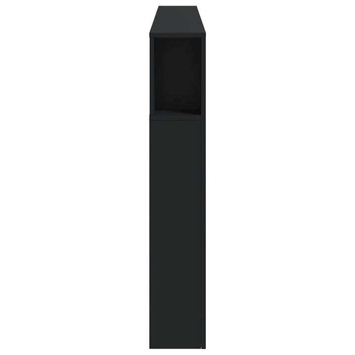sengegavl med LED-lys 200x18,5x103,5 cm konstrueret træ sort