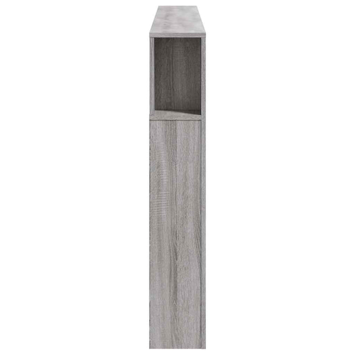 sengegavl 200x18,5x103,5 cm LED-lys konstrueret træ grå sonoma