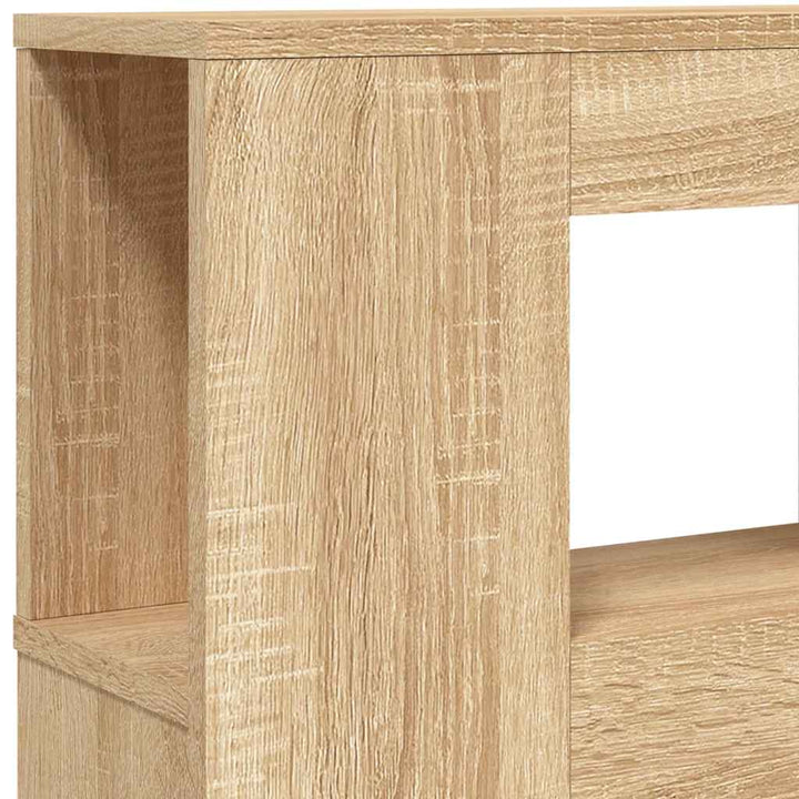 sengegavl 220x18,5x103,5 cm LED-lys konstrueret træ sonoma-eg