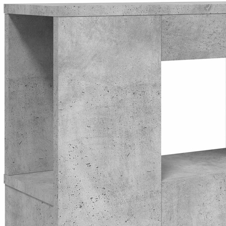 sengegavl m. LED-lys 220x18,5x103,5 cm konstrueret træ betongrå