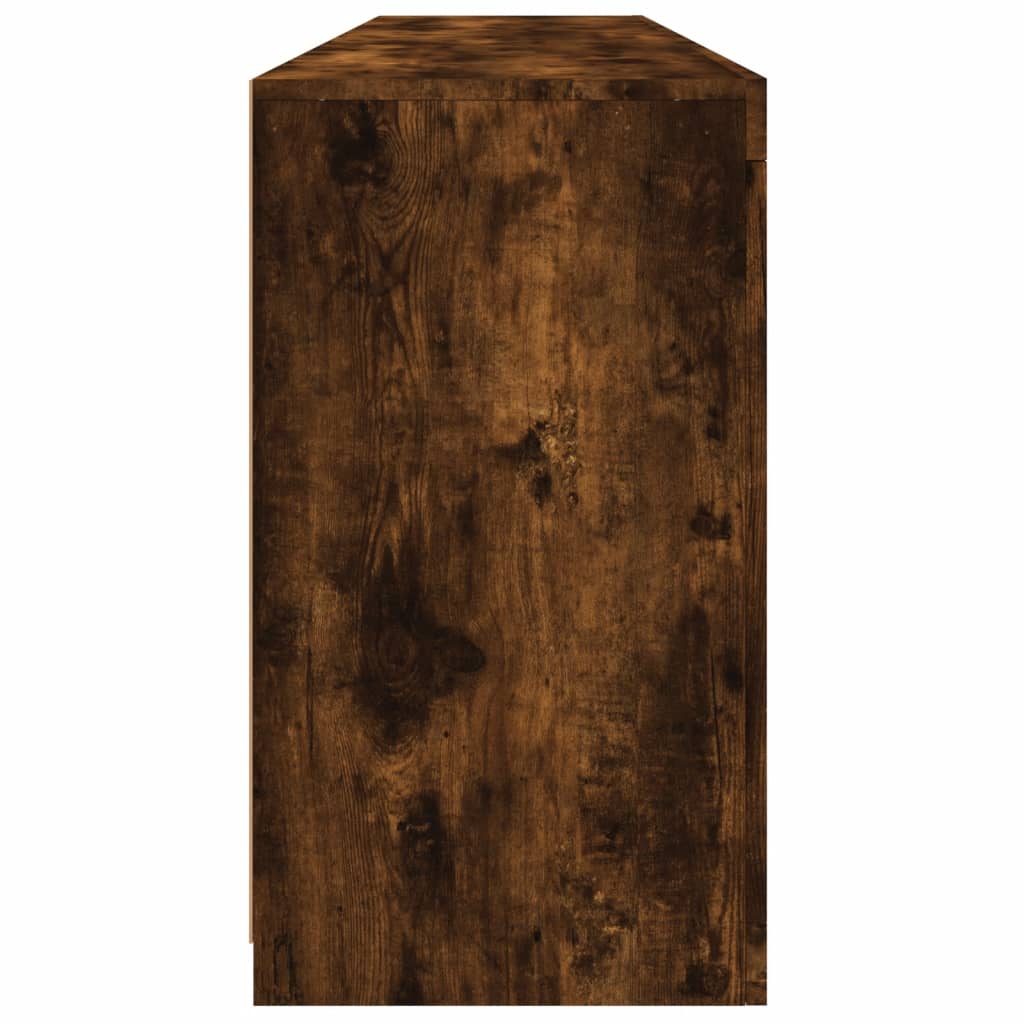 skænk med LED-lys 162x37x67 cm røget eg