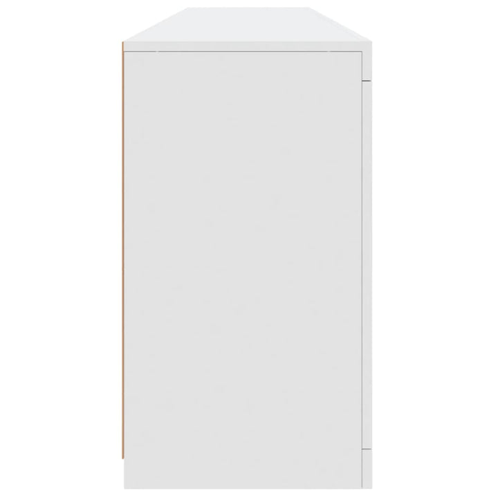skænk med LED-lys 181,5x37x67 cm hvid