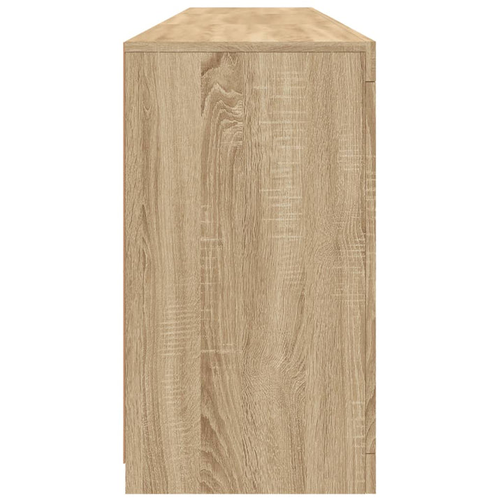 skænk med LED-lys 181,5x37x67 cm sonoma-eg